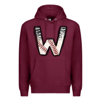 Burgundy Baseball Alphabet Premium Hoodie - CowhideDigitalArt