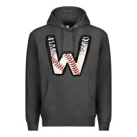 Charcoal Heather Baseball Alphabet Premium Hoodie - CowhideDigitalArt