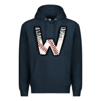 Navy Baseball Alphabet Premium Hoodie - CowhideDigitalArt