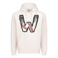 Pale Pink Baseball Alphabet Premium Hoodie - CowhideDigitalArt