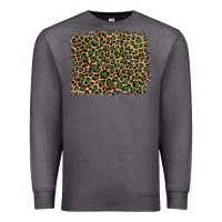 Charcoal Heather leopard with green glitter Premium Sweatshirt - Artiststas