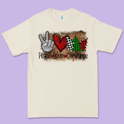 Peace Love Christmas Premium Tee Designed By Bettercallsaul