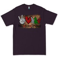 Plum Peace Love Christmas Premium Tee - Bettercallsaul
