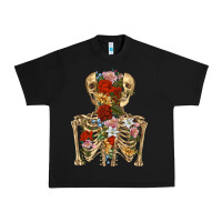 Black flower skeleton Urban Heavy Tee - RanaPortraitStore