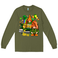 Army Green St. Patrick's Day gnomies with heart Long Sleeve Tee - HowdyJamesFarm