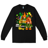 Black St. Patrick's Day gnomies with heart Long Sleeve Tee - HowdyJamesFarm