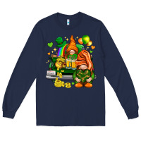 Navy St. Patrick's Day gnomies with heart Long Sleeve Tee - HowdyJamesFarm