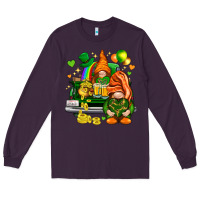 Plum St. Patrick's Day gnomies with heart Long Sleeve Tee - HowdyJamesFarm