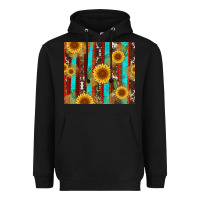 Black western sunflower cactus serape and cowhide Heavyweight Hoodie - Artiststas