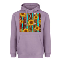 Western Sunflower Cactus Serape And Cowhide Heavyweight Hoodie | Teevron