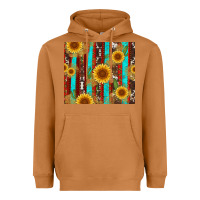 Meerkat western sunflower cactus serape and cowhide Heavyweight Hoodie - Artiststas