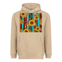 Mushroom western sunflower cactus serape and cowhide Heavyweight Hoodie - Artiststas