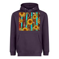 Plum western sunflower cactus serape and cowhide Heavyweight Hoodie - Artiststas