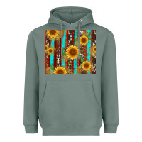 Sage western sunflower cactus serape and cowhide Heavyweight Hoodie - Artiststas