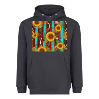 Smoke western sunflower cactus serape and cowhide Heavyweight Hoodie - Artiststas