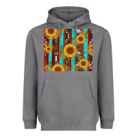 Storm western sunflower cactus serape and cowhide Heavyweight Hoodie - Artiststas