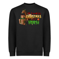 Black All I Want For Christmas Is A Horse Heavyweight Sweatshirt - LillyAllenDesigns