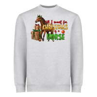 Heather Grey All I Want For Christmas Is A Horse Heavyweight Sweatshirt - LillyAllenDesigns