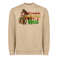 Mushroom All I Want For Christmas Is A Horse Heavyweight Sweatshirt - LillyAllenDesigns