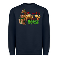 Navy All I Want For Christmas Is A Horse Heavyweight Sweatshirt - LillyAllenDesigns