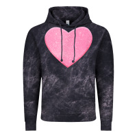 Cloud Black Valentines Pink Heart Vintage Hoodie - FloraArt