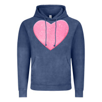 Vintage Denim Valentines Pink Heart Vintage Hoodie - FloraArt