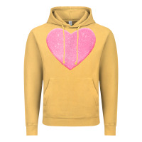 Vintage Mustard Valentines Pink Heart Vintage Hoodie - FloraArt