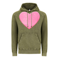 Vintage Olive Valentines Pink Heart Vintage Hoodie - FloraArt