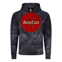 Cloud Black boston   simple red circle vintage Vintage Hoodie - FloraArt