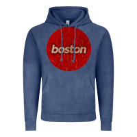 Vintage Denim boston   simple red circle vintage Vintage Hoodie - FloraArt
