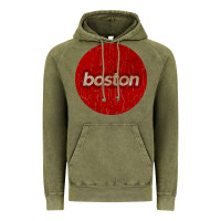 Vintage Olive boston   simple red circle vintage Vintage Hoodie - FloraArt