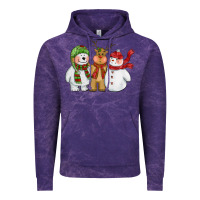 Cloud Purple christmas polar bear reindeer and snowman Vintage Hoodie - CowGirlArtShop