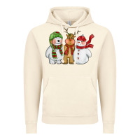 Vintage Artic christmas polar bear reindeer and snowman Vintage Hoodie - CowGirlArtShop