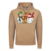 Vintage Coffee christmas polar bear reindeer and snowman Vintage Hoodie - CowGirlArtShop