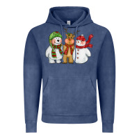 Vintage Denim christmas polar bear reindeer and snowman Vintage Hoodie - CowGirlArtShop