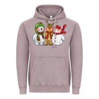 Vintage Zinc christmas polar bear reindeer and snowman Vintage Hoodie - CowGirlArtShop