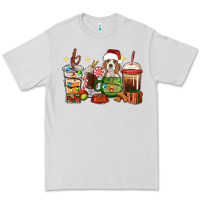 Dove Grey Christmas coffee cups with Beagle Premium Tee - RanaPortraitStore