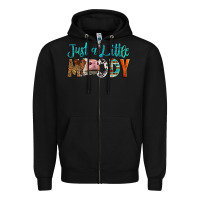 Black Western Just A Little Moody Cow Zipper Hoodie - LillyAllenDesigns