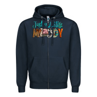 Navy Western Just A Little Moody Cow Zipper Hoodie - LillyAllenDesigns