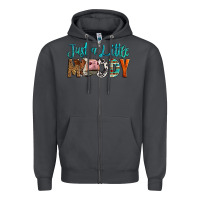 Smoke Western Just A Little Moody Cow Zipper Hoodie - LillyAllenDesigns