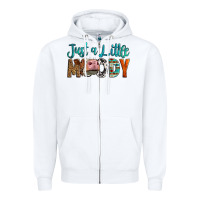 White Western Just A Little Moody Cow Zipper Hoodie - LillyAllenDesigns