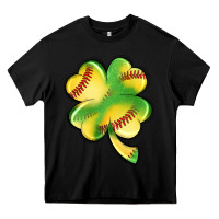 Black st. patrick's day clover softball Heavy Core Tee - Artiststas