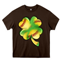 Chocolate Brown st. patrick's day clover softball Heavy Core Tee - Artiststas