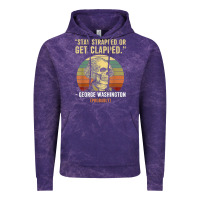 Cloud Purple stay strapped or get clapped george washington Vintage Hoodie - FloraArt