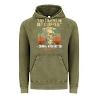 Vintage Olive stay strapped or get clapped george washington Vintage Hoodie - FloraArt