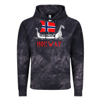 Cloud Black boat norwegian flag norway viking ship norway Vintage Hoodie - FloraArt
