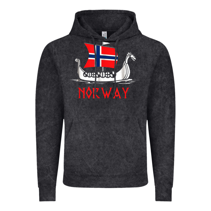Boat Norwegian Flag Norway Viking Ship Norway Vintage Hoodie by FloraArt | Teevron