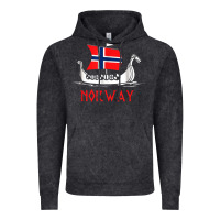 Vintage Black boat norwegian flag norway viking ship norway Vintage Hoodie - FloraArt