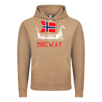 Vintage Coffee boat norwegian flag norway viking ship norway Vintage Hoodie - FloraArt
