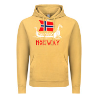Vintage Mustard boat norwegian flag norway viking ship norway Vintage Hoodie - FloraArt